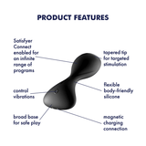 Satisfyer Trendsetter Connect App nero: plug anale vibrante