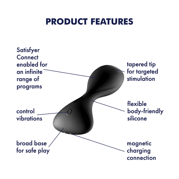 Satisfyer Trendsetter Connect App nero: plug anale vibrante