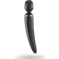 Satisfyer Wand-er Black con 50 Combinazioni di Vibrazione Diverse - Silicone Medicale, Ricaricabile, Nero