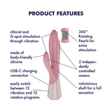 Satisfyer Pearl Bunny 1 terracotta: vibratore rabbit con perle rotanti