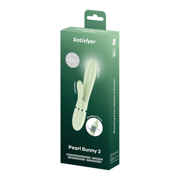 Satisfyer Pearl Bunny 2 verde chiaro: vibratore rabbit con perle rotanti
