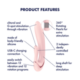 Satisfyer Pearl Bunny 3 rosa: vibratore rabbit con perle rotanti