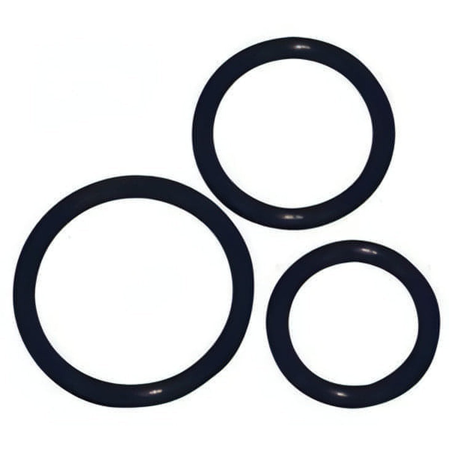 Set da 3 anelli fallici in silicone - Nero