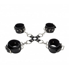 Leather Hand and Leg Cuffs Hogtie Set in Pelle