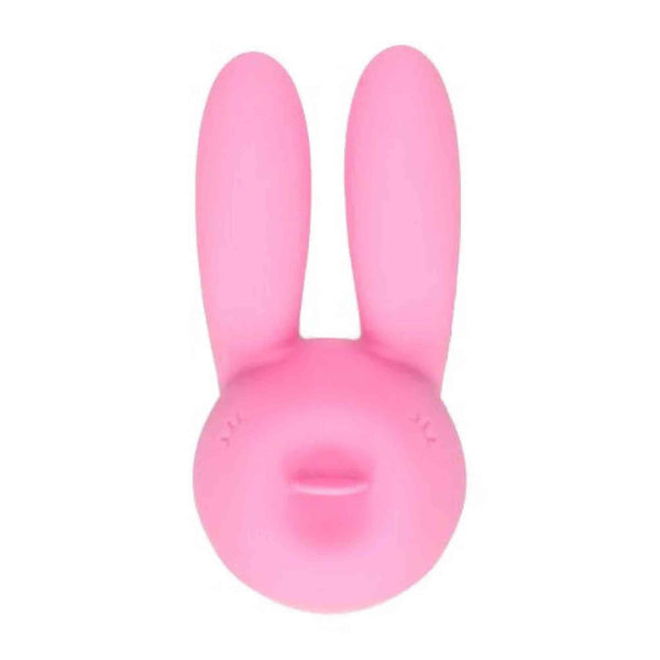 Stimolatore clitorideo rosa a forma di coniglio con orecchie flessibili in silicone