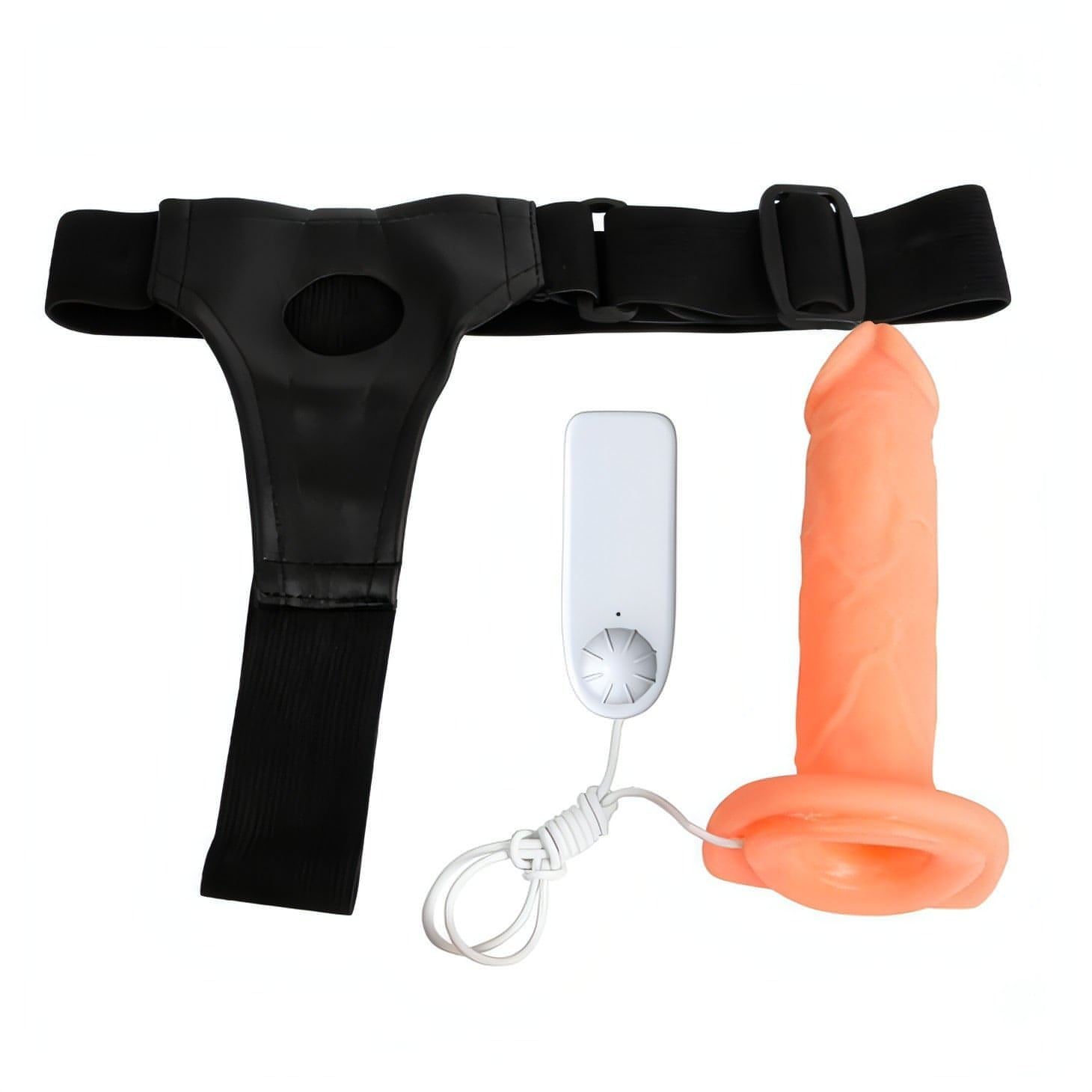 Strap-On Hollow Vibrante 17 cm - Rosa Carne