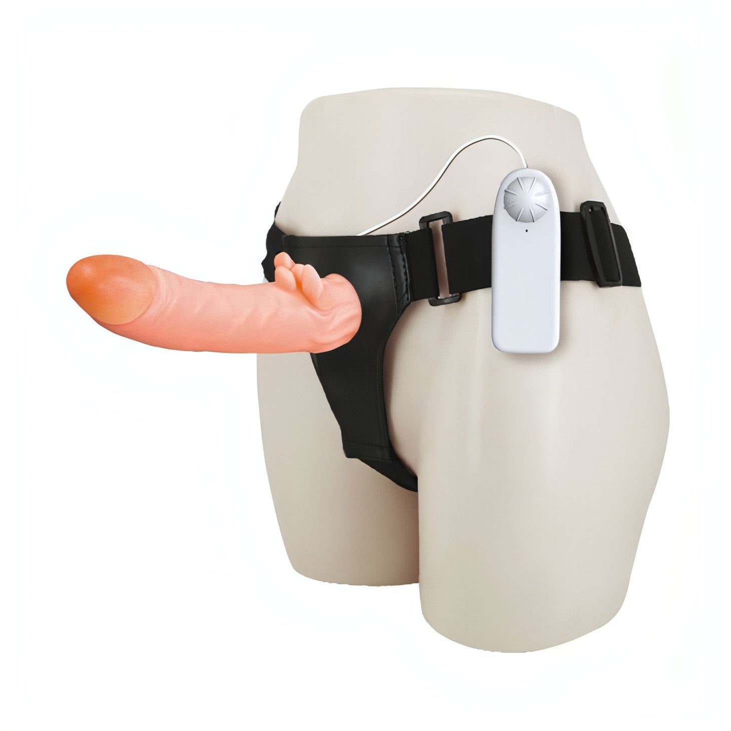 Strap-on Hollow vibrante con sitmolatore clitorideo