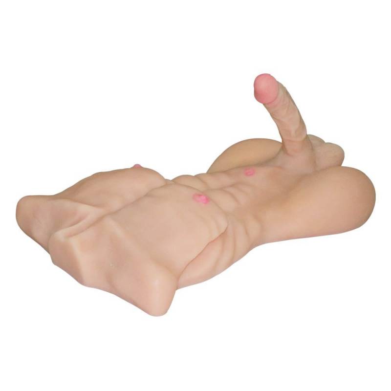 Busto Uomo Iper Realistico con dildo di 21 cm Ø 4 cm