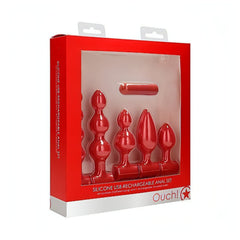 Super Anal Kit: 3 Anal Beads e 2 Anal Plugs con Vibratore Intercambiabile - 100% Silicone Medicale, Anallergico, Ricaricabile, R