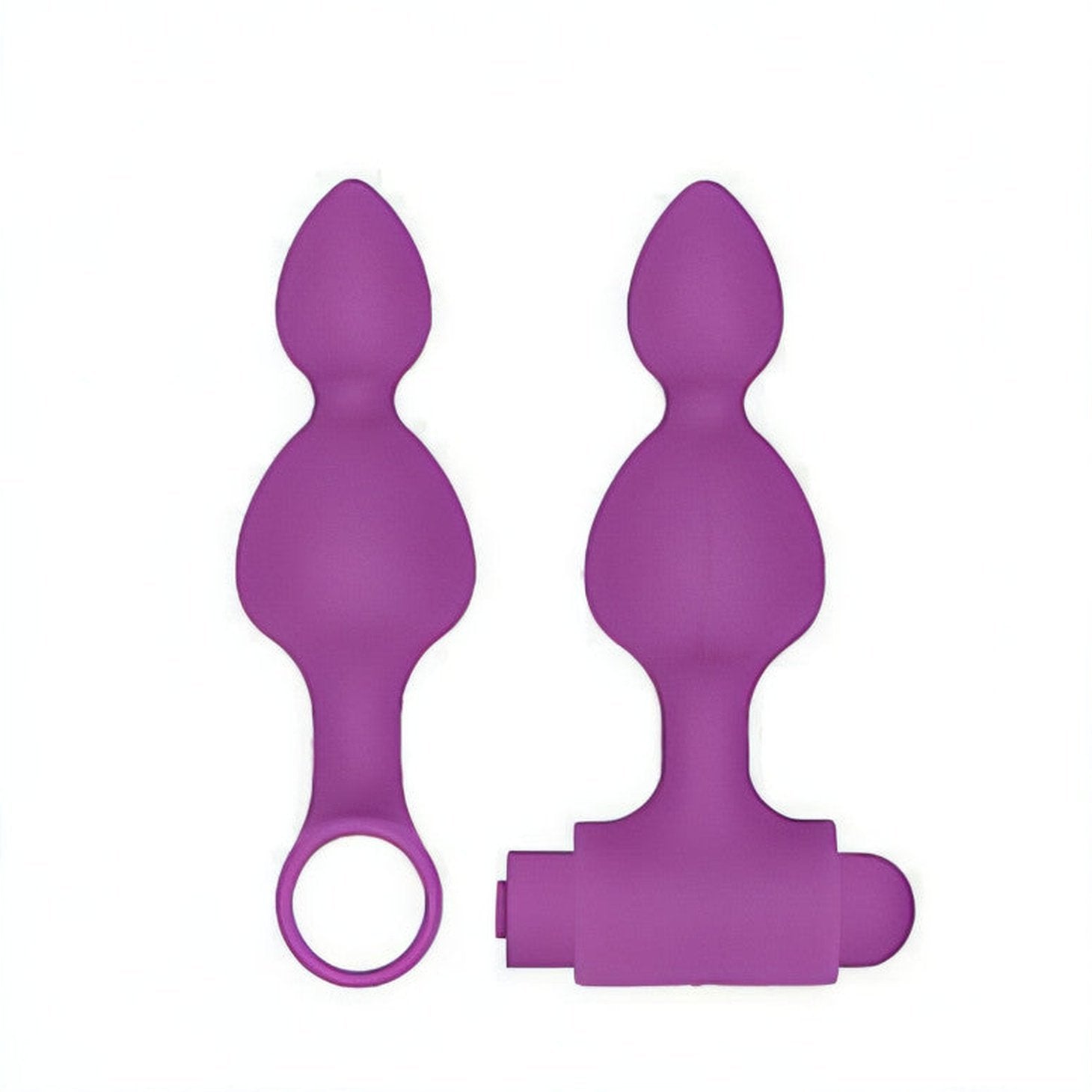 Super Anal Kit: 3 Anal Beads e 2 Anal Plugs con Vibratore Intercambiabile - 100% Silicone Medicale, Anallergico, Ricaricabile