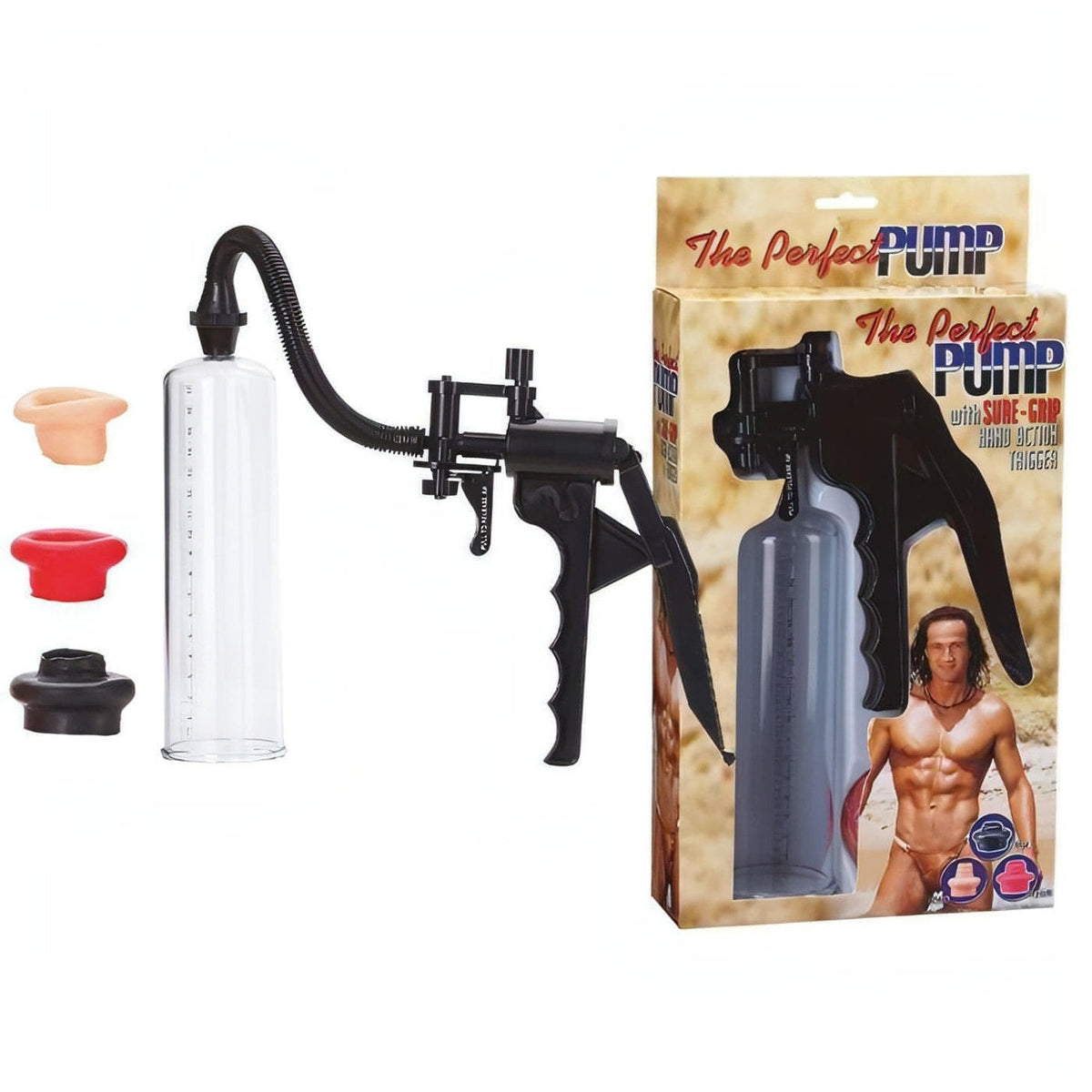 The Pefect Pump - Pompa per allungamento pene a pistola - Compreso un kit di guaine intercambiabili