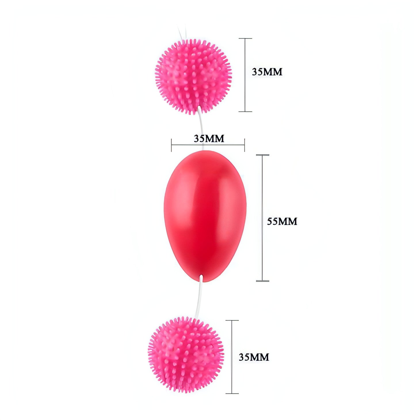 Trio di Palline Anali/Vaginali con rilievi stimolantio - Rosa