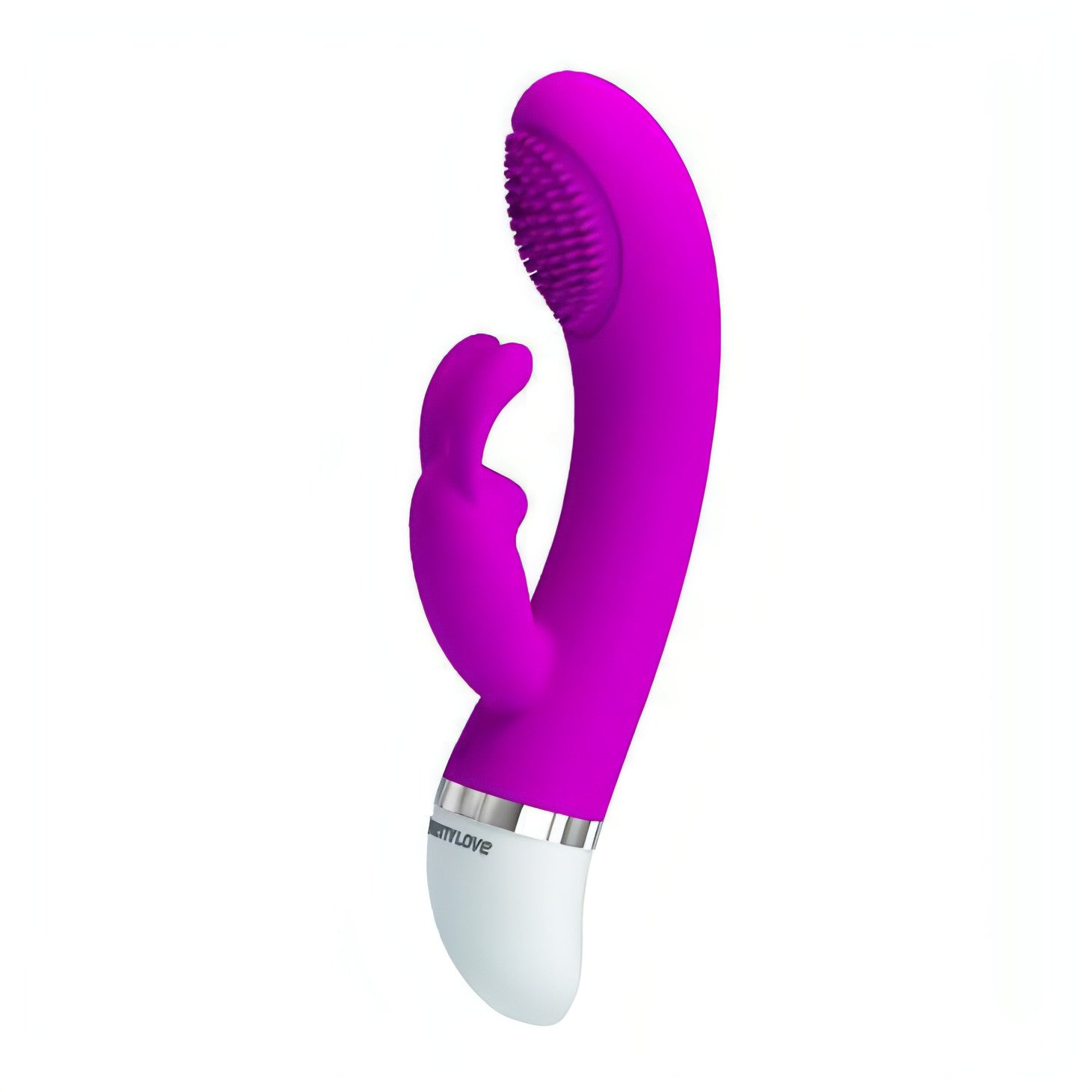 Vibratore Rabbit Christ con funzione di tickling - Viola/Bianco