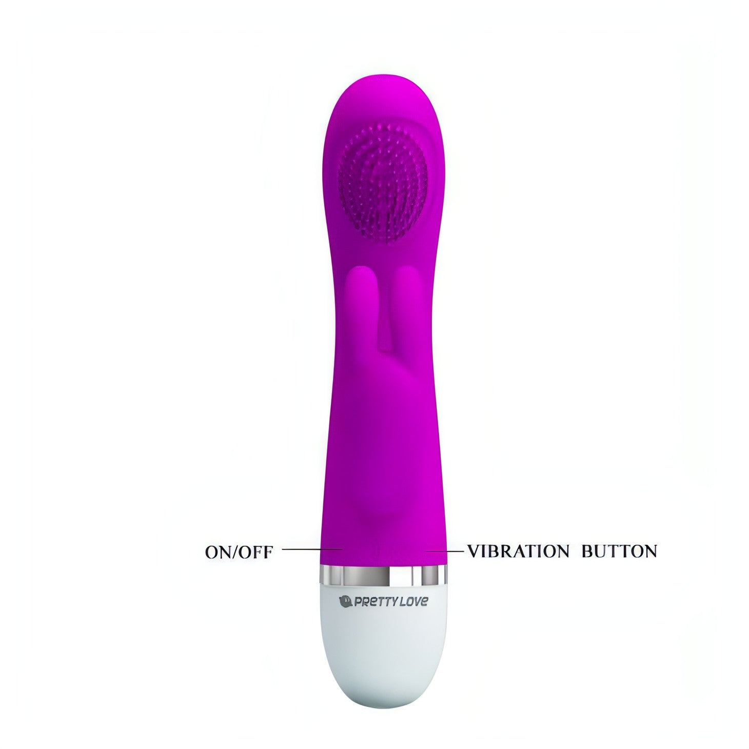 Vibratore Rabbit Christ con funzione di tickling - Viola/Bianco