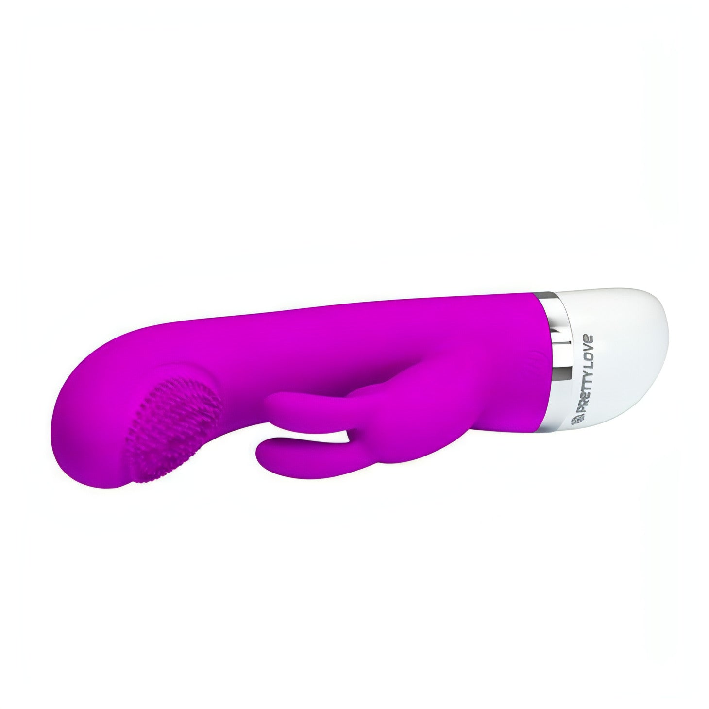 Vibratore Rabbit Christ con funzione di tickling - Viola/Bianco