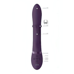 Vibratore Rabbit con anello Up & Down per un stimolazione extra delle pareti vaginali - Prugna