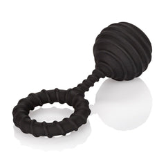 Weighted Ring Large - Anello fallico in 100% puro silicone, elastico e confortevole - Nero, Peso 110 gr.