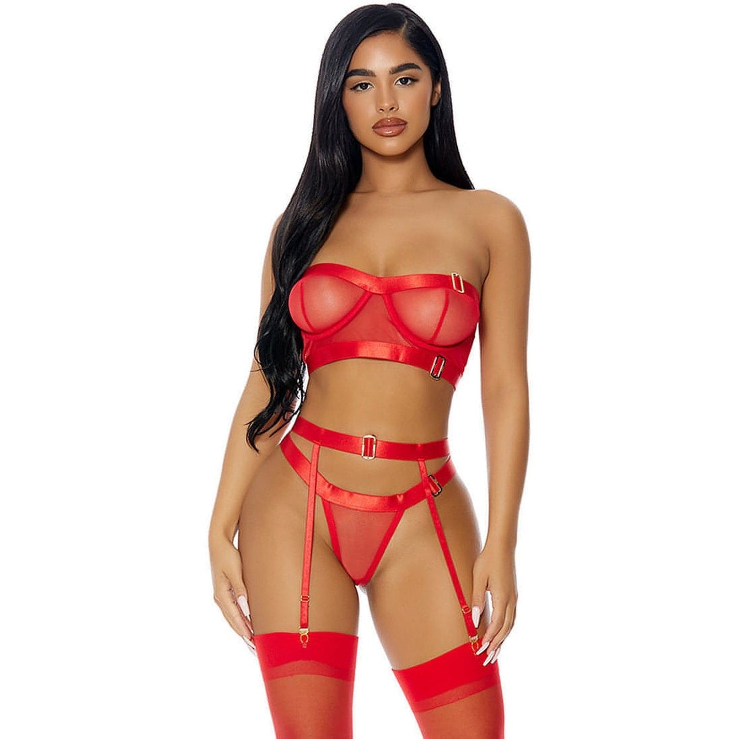 Good As Gold Lingerie Set - Red - S Forplay