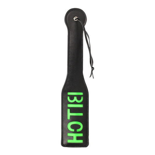 Bitch'' Paddle - Glow in the Dark - Black/Neon Green Ouch!