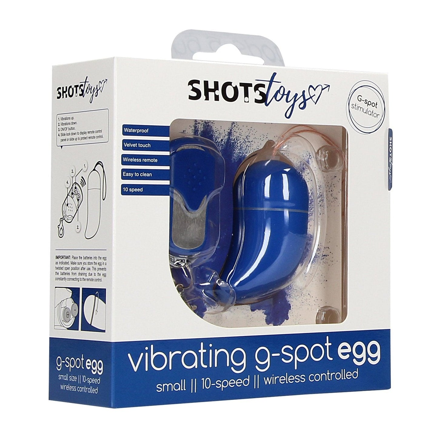 Wireless Vibrating G-Spot Egg - Small - Blue Shots Toys