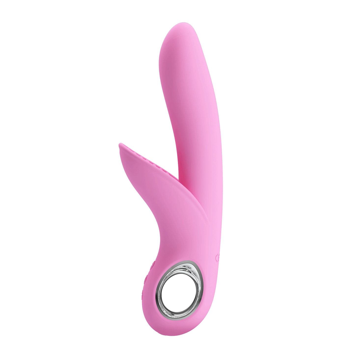 Vibratore Rabbit con stimolatore vaginale e anello per il mantenimento in metallo - 7 modalità di vibrazione, Ricaricabile Pretty Love
