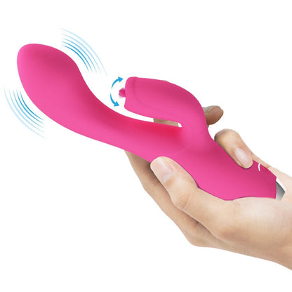 Vibratore Rabbit con lecca clitoride - 12 modalità di vibrazione e 3 di suzione - Silicone Medicale, Ricaricabile, Viola