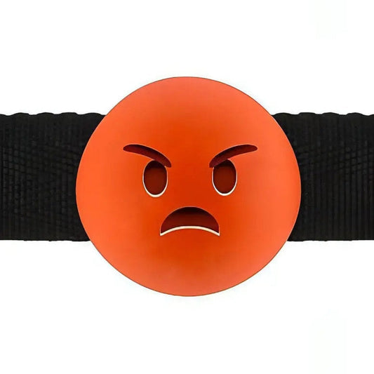EmoGag - Ball-gag regolabile con faccina Emoji arrabbiata Shots Toys