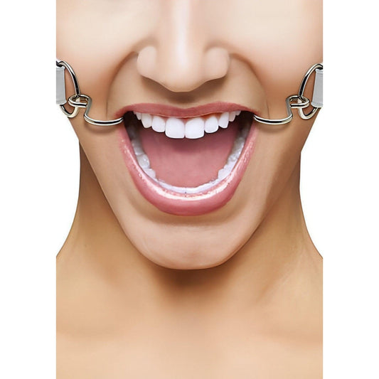 Hook Gag with leather straps - White Ouch