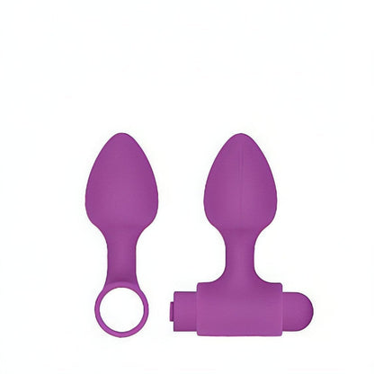 Super Anal Kit: 3 Anal Beads e 2 Anal Plugs con Vibratore Intercambiabile - 100% Silicone Medicale, Anallergico, Ricaricabile Ouch