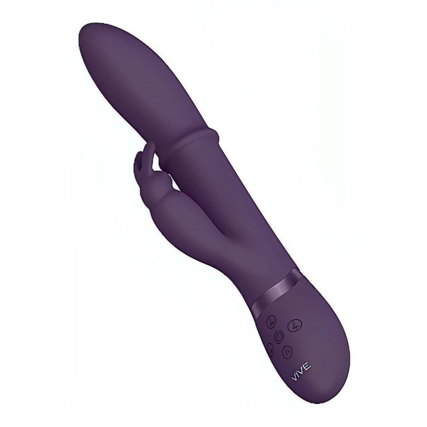 Vibratore Rabbit con anello Up & Down per un stimolazione extra delle pareti vaginali - Prugna Vive