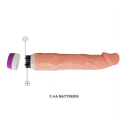 Vibratore realistico con vibrazione multispeed - 22 cm, Rosa Carne Baile