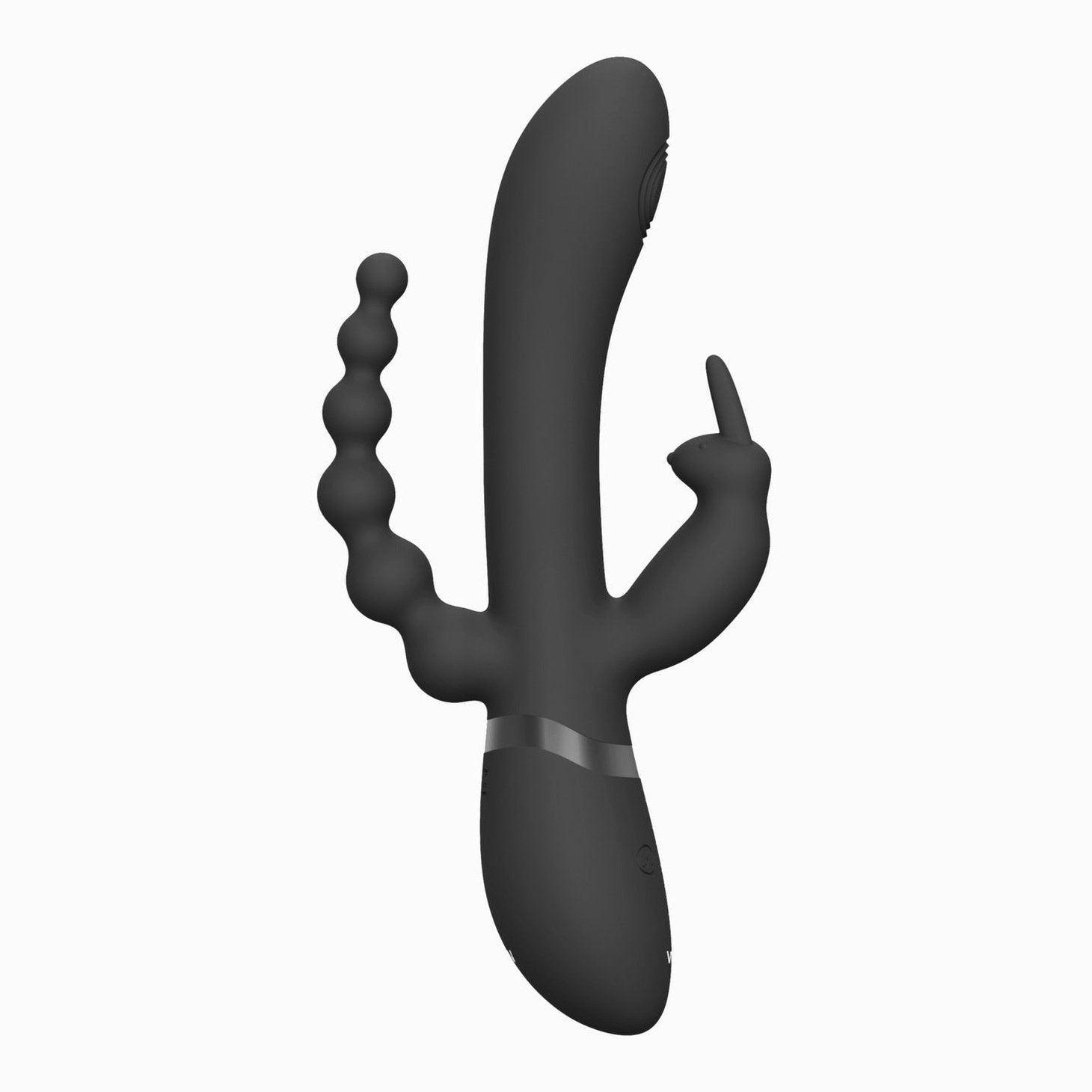 Vibratore Tarzan con tripla funzione vaginale, clitoridea e anale - Nero Vive